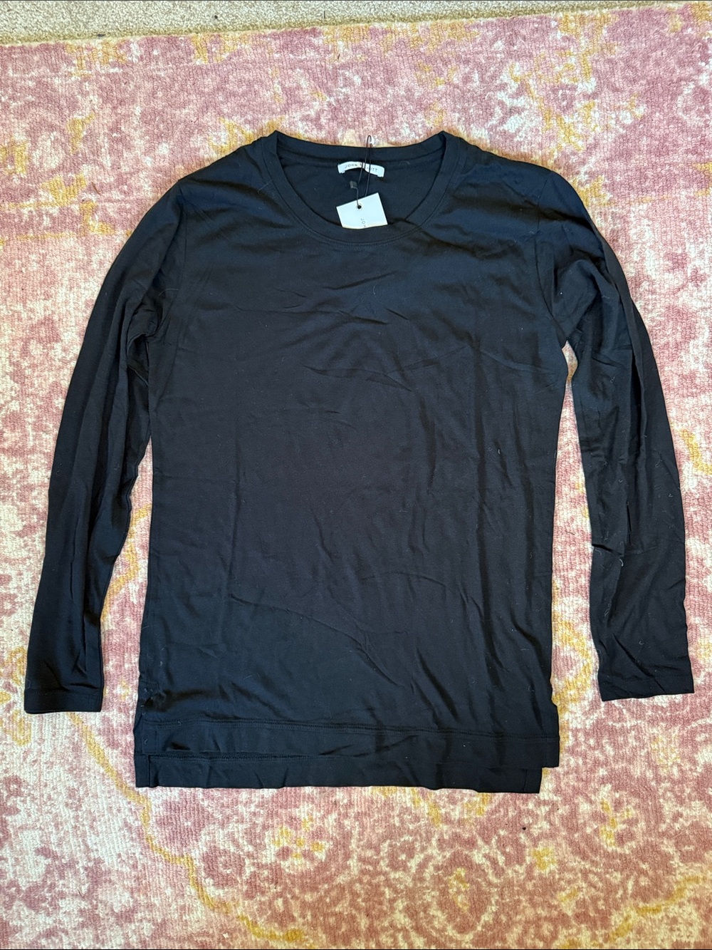 John Elliott Black Long-Sleeve Crewneck Tee